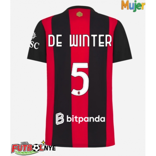 Camiseta AC Milan Koni De Winter #5 Primera Equipación para mujer 2026-27 manga corta